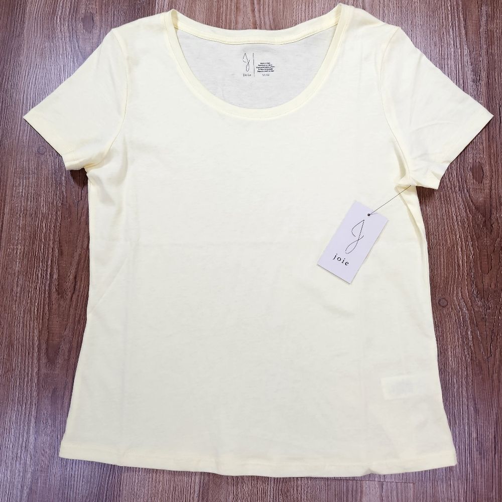 🔸️NWT Joie Yellow Scoop Neck Short Sleeve Top Medium
